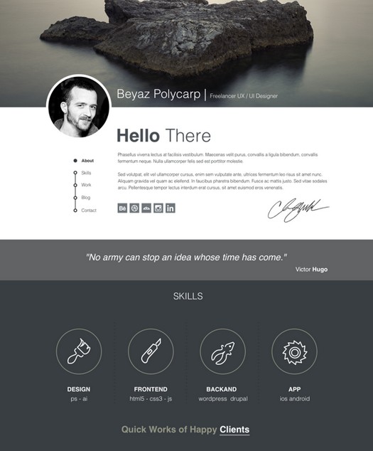 Free Psd PORTFOLIO TEMPLATE